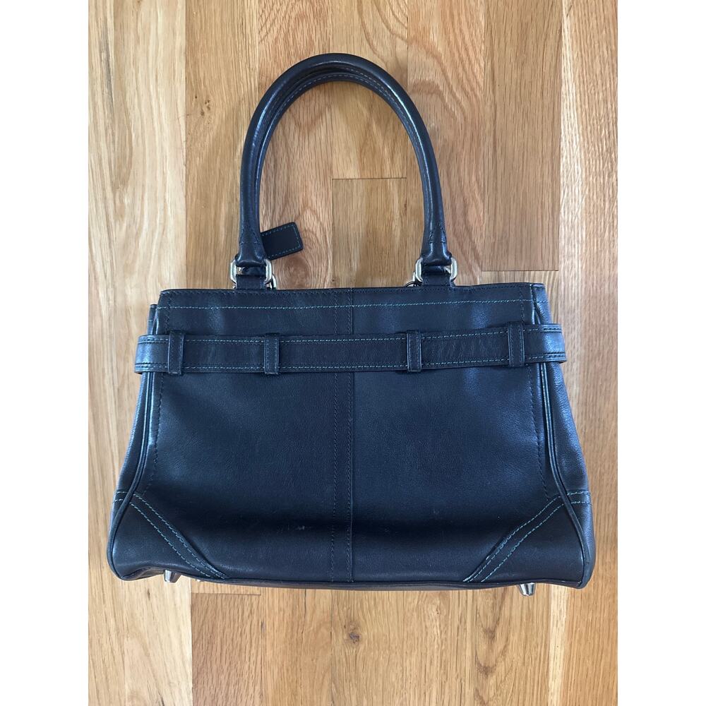 Vintage Y2K Coach Hamptons Black Leather Carryall Han… - Gem